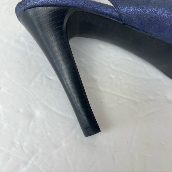 Jessica Simpson blue shimmer open-toe sling back heels-Woman’s 7.5 - Picture 10 of 13
